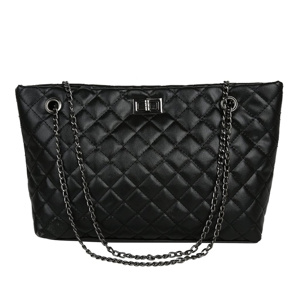 Rhombic Chain | Large Leather Tote Luxury Handbags